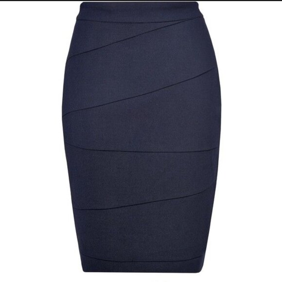 LK BENNETT dark navy blue Vally pencil skirt
